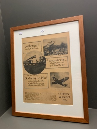 Framed Vintage Advert for the Movie 'God is My Co-Pilot'