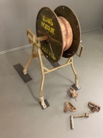 Vietnam War Cable Reel, Half Mile of Communication Wire + 8 Carry Handles and Cable Reeling Unit - 2