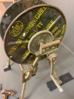 Vietnam War Cable Reel, Half Mile of Communication Wire + 8 Carry Handles and Cable Reeling Unit - 4