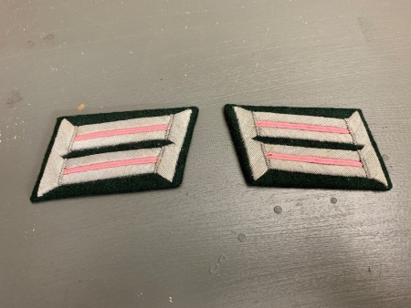 Pair of German WW2 Panzer Officers Collar Patches