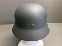 German WW2 Unissued M35 Pattern Helmet, with Leather Chin Strap and Liner, Stamped 68 TSR,Â  - 3