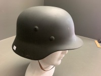 German WW2 Unissued M35 Pattern Helmet, with Leather Chin Strap and Liner, Stamped 68 TSR,Â  - 5