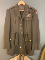 Original WW2 US Army 8th AAF 1st Lt Uniform, Includes Bomber Pilot Tunic, Shirt, Tie, Pants and Trenchcoat - 2