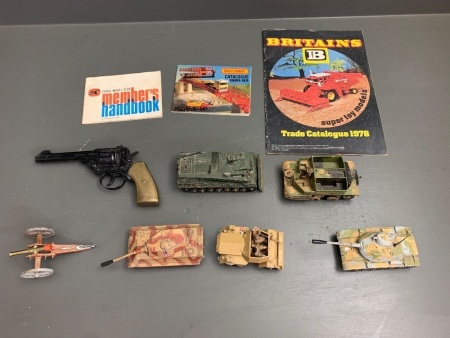 Asstd Lot of Mainly Corgi Die Cast Tanks + TractorÂ  and Catalogues