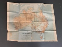 3 WW2 Era Full Colour Large Maps Qld - Ipswich & Gordonvale 1942 & Bartle Frere 1943 + 1956 Full Colour Map of Australia - See Individual Photos - 2