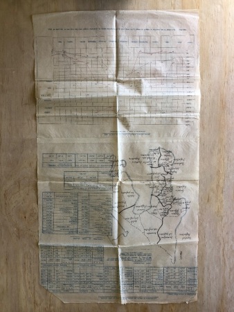 Hand Drawn Maps on Tissue Paper of South Celebes + Correspondence with Japanese Re Rice Supply 1945