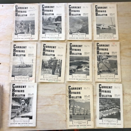 33 Copies of Current Affairs Bulletin from the Australian Army Education Service - 8 x 1942, 18 x 1943, 7 x 1944