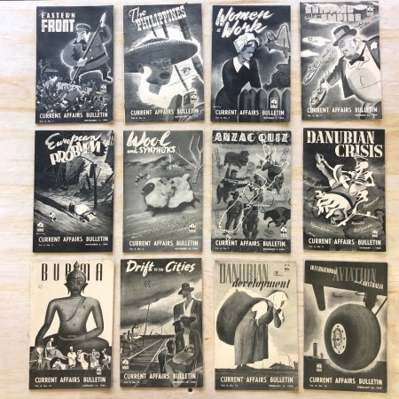 12 Copies Current Affairs Bulletin from Australian Army Education Service 1944