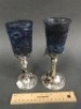Pair of Israeli Glass Goblets with Sterling Silver Adornments - 2