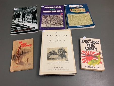 6 Australian WWII PoW & Burma Railway Books