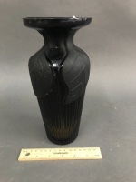 Vintage Black Amethyst Glass Vase