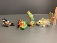 Asstd Lot - Beswick Dogs, Goebels Bird, Wembley Fish and Art Pottery Budgie - 2