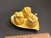 Royal Winton 4 Piece Yellow Rosebud Design Cruet Set - 2