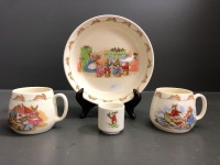 2 x Royal Doulton Bunnykins Mugs, Egg Cup + Bowl - 2