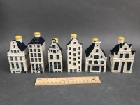 6 Delft Mini Dutch Houses by Bols