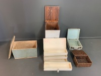 4 Assorted Timber and Metal Boxes - 4