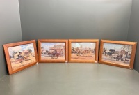 Set 4 Timber Framed John Cornwell Horse & Cart Prints