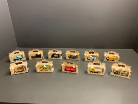 Collection of 11 Lledo, Vintage, Made in England,Â  Days Gone, Die Cast Commercial Vehicles in Box