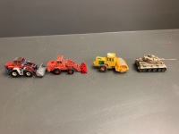 Asstd Lot of Corgi, Matchbox and German Die Cast Toys inc. Tanks and Tractors - 5