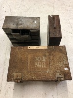 3 Metal Tool Boxes & Tools