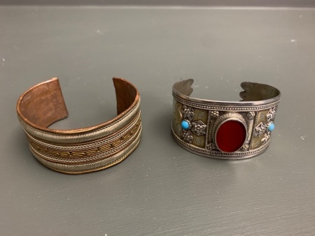 2 x Vintage Tribal Cuffs