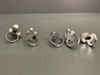 5 x Sterling Silver Gem Set Rings - 2