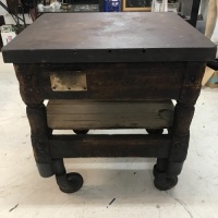 Antique Type-Setting Table C1880 From Gympie Times with Cast Iron Top