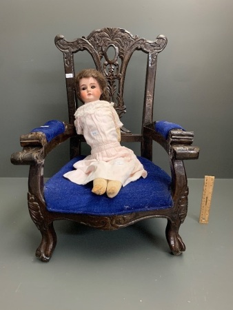 Vintage German Doll with Dolls Throne