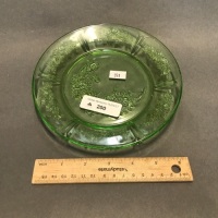 Vintage Pressed Green Uranium Glass Plate