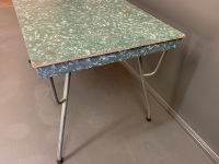 Green Mid Century Chrome & Laminex Table - As Is - 3