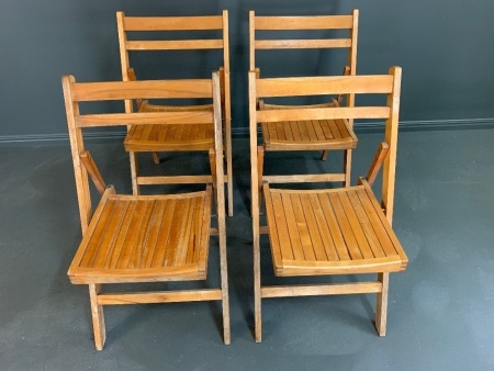 4 x Folding Timber Chairs