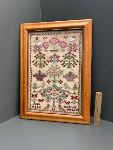 Antique Framed Sampler by Ann Arthur