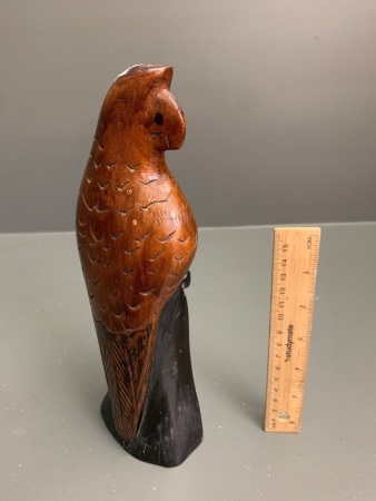 Vintage Carved Timber Parrot