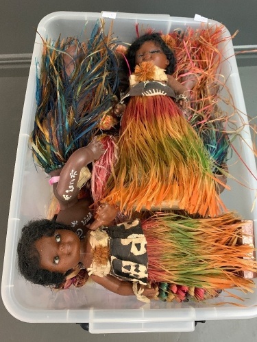 Box Lot of Asstd Pacific Island Dolls