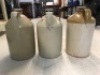 3 Stoneware Demijohns with Screw Caps 2 Teepol & 1 Plain - 2