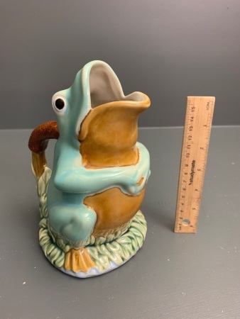 Glazed Stoneware Frog Jug