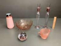 Asstd Lot of Pink Glass