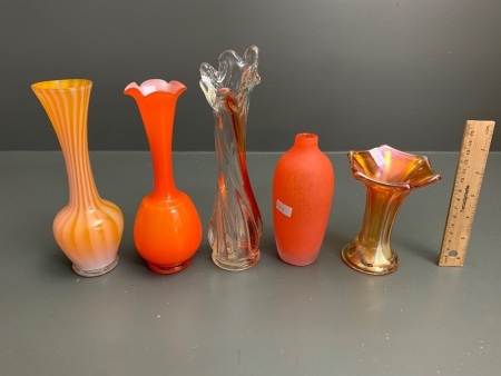 5 x Orange / Amber Glass Pieces