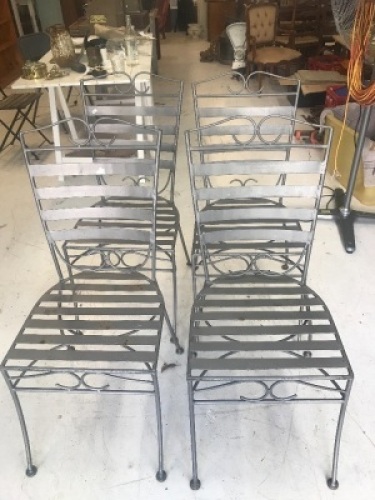 Set of 4 Iron Outdoor Chairs