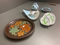 5 Asstd Ceramic Glazed Plates/Dishes/Vase - 3