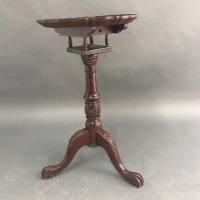 Vintage Red Cedar Tripod Wine/Side Table