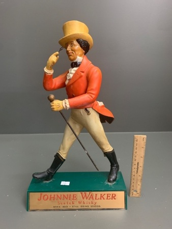 Vintage Original Large Made in England Plastic Johnnie WalkerÂ Counter Display Figure