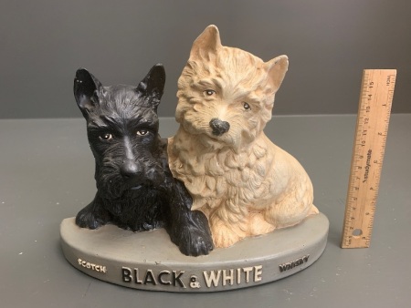 Vintage Original Black & White Whisky Scottie Dogs Counter Display