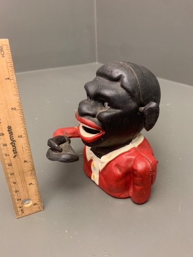 Contemporary Cast Iron Caricature Money Bank