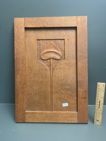 Art Nouveau Carved Silky Oak Panel