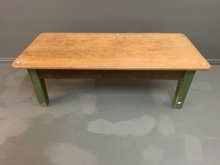 Vintage Farmhouse Table Cut Down to Coffee Table Height