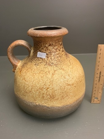 Vintage W.German Pottery Mid Century Single Handled Pot with Lava Glaze