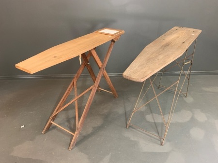 2 Vintage Timber & Steel Ironing Boards