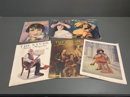 Asstd Lot of Antique Movie and Music Magazines c1920's-30's