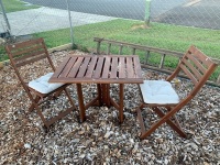 3 Piece Folding Timber Garden Setting